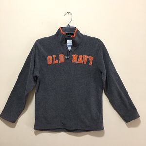 Old Navy Dark Gray Fleece Top - Boys L - 10-12